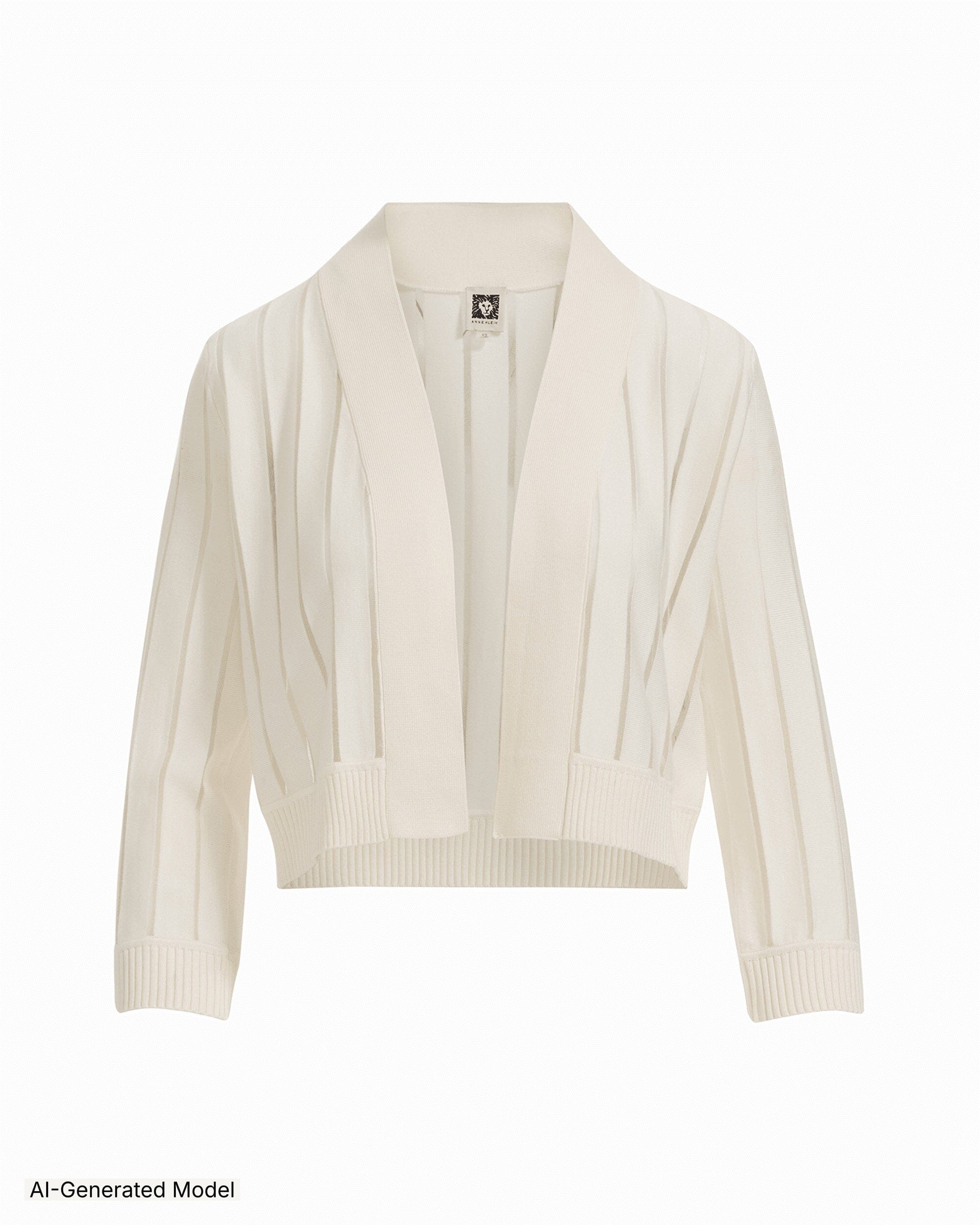 Petite Sheer Stripe Three-Quarter Sleeve Open Front Shrug Cardigans Kasper