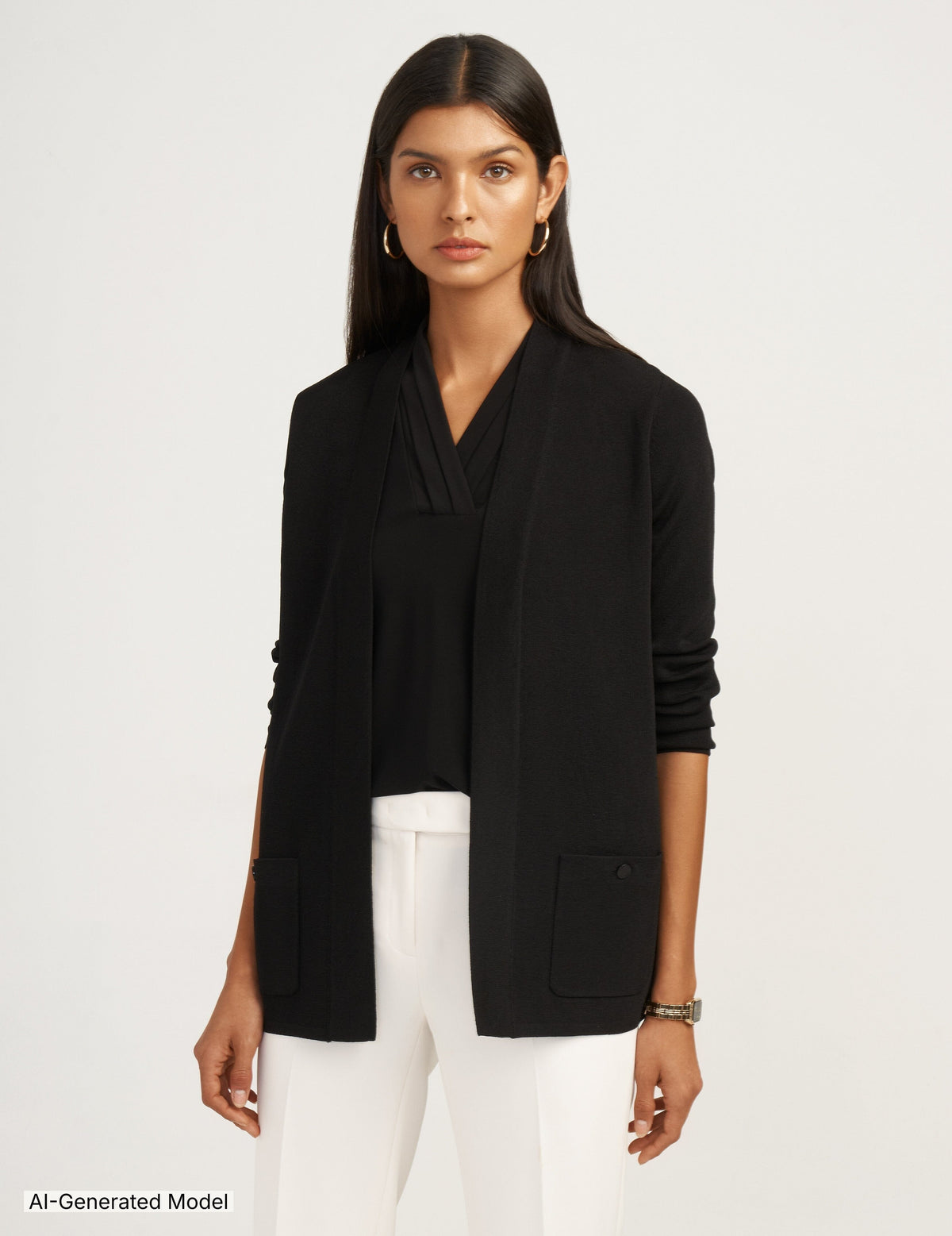 Anne Klein Petite Two Pocket Malibu Cardigan