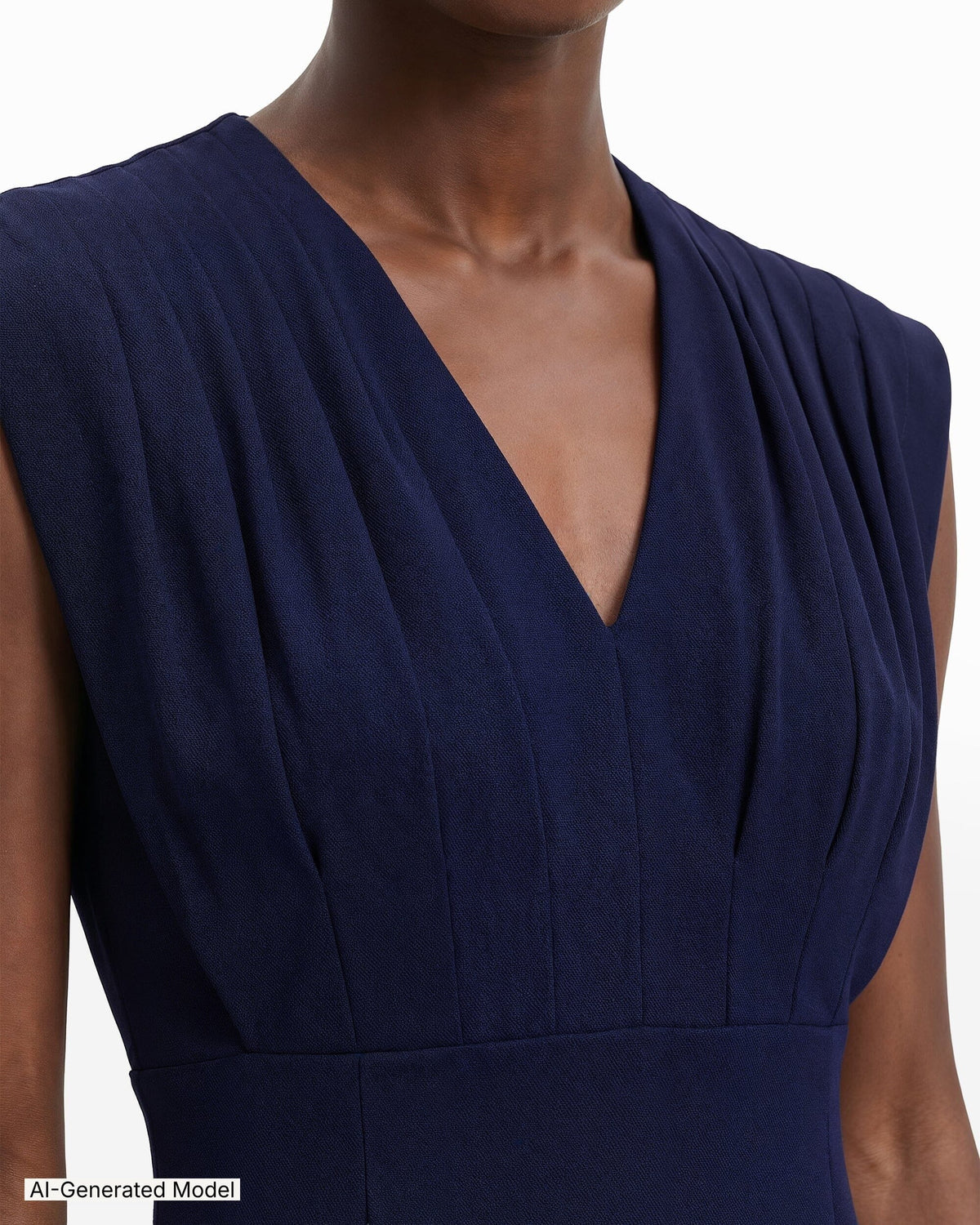 Anne Klein Pleated Bodice Sheath Dress