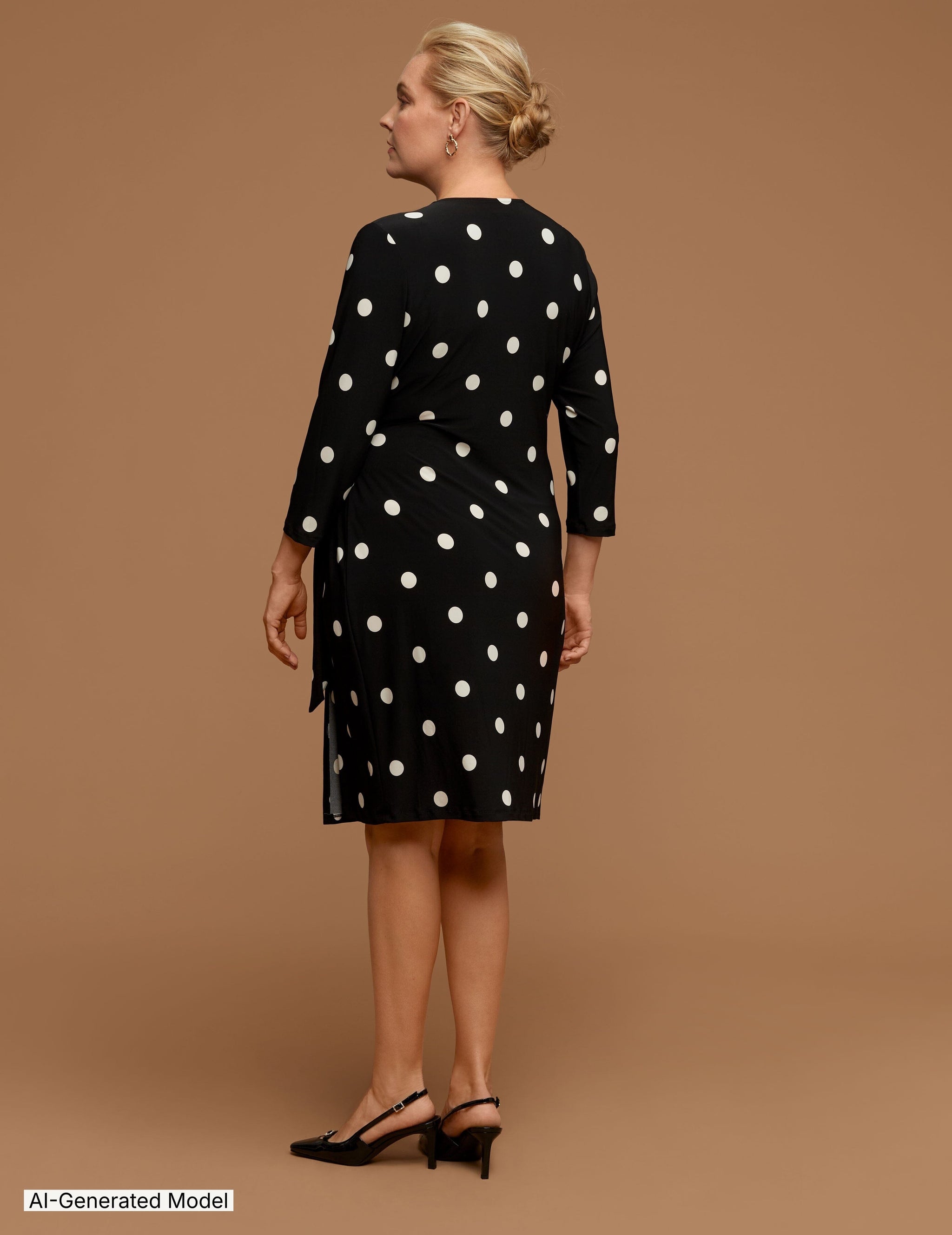 anne klein petite classic wrap dress reviews Anne Klein Women's 3/4 Sleeve Classic V-Neck Wrap Dress Black at Amazon Women's Clothing store