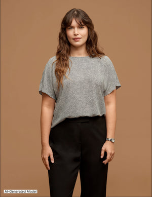 Anne Klein Plus Size Rambling Dot Bateau Blouse