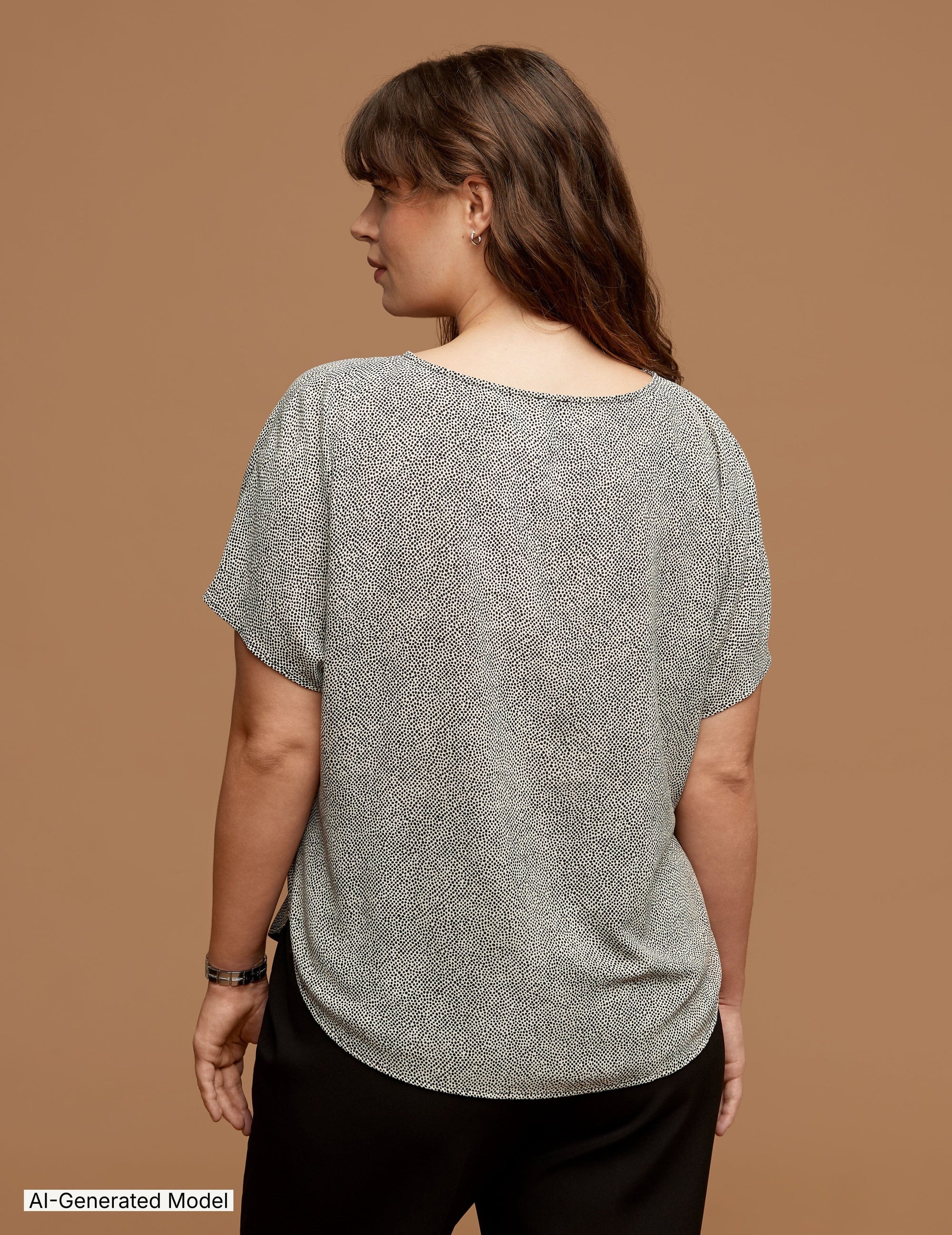 Anne Klein Plus Size Rambling Dot Bateau Blouse