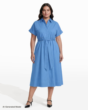 Anne Klein Plus Size Shirt Dress With Belt and Loop Detail
