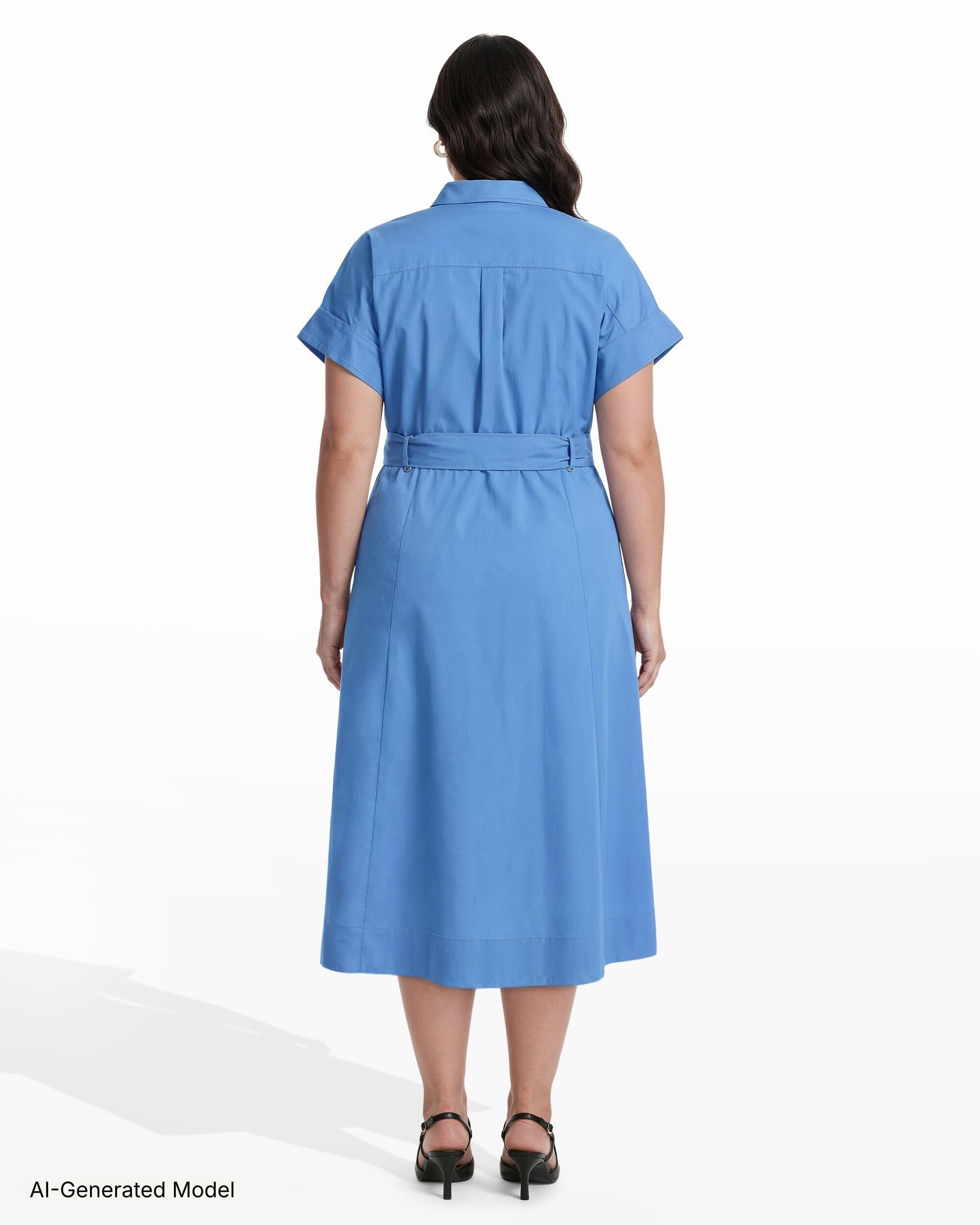 Anne Klein Plus Size Shirt Dress With Belt and Loop Detail