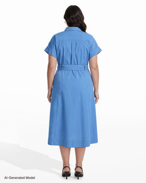 Anne Klein Plus Size Shirt Dress With Belt and Loop Detail