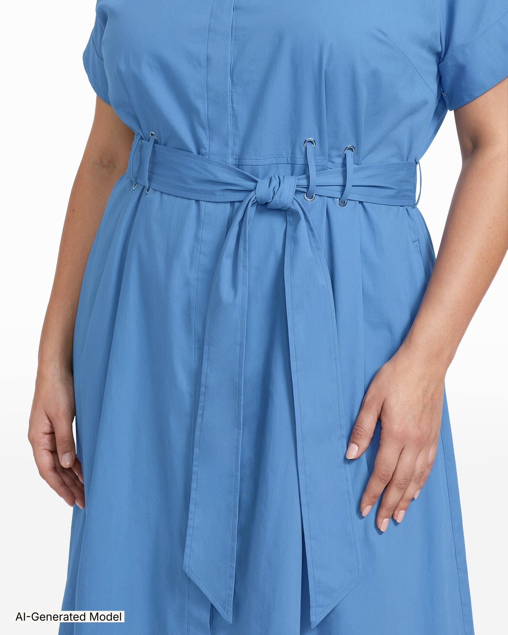 Anne Klein Plus Size Shirt Dress With Belt and Loop Detail