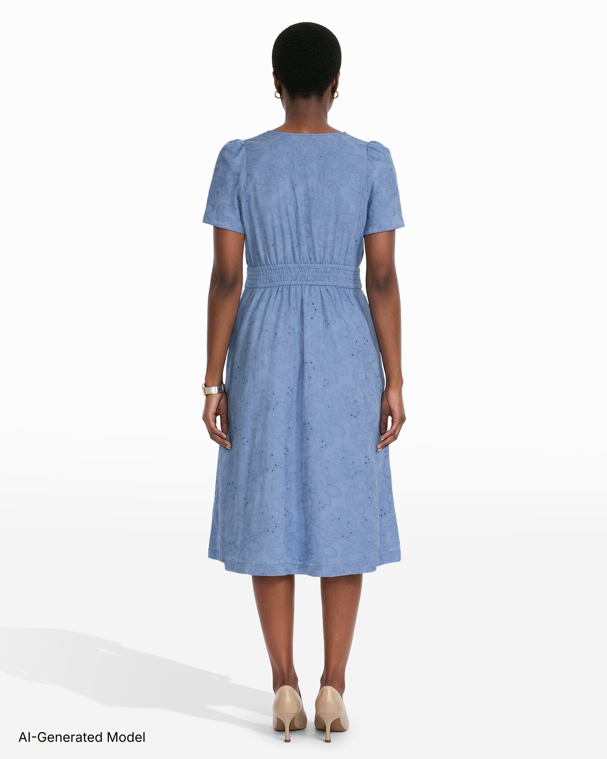 Anne Klein Plus Size Short Sleeve Midi Length Dress