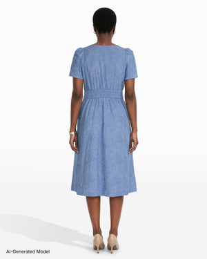 Anne Klein Plus Size Short Sleeve Midi Length Dress