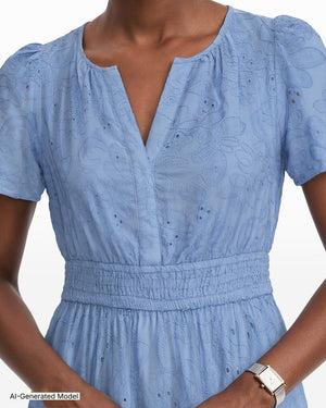 Anne Klein Plus Size Short Sleeve Midi Length Dress
