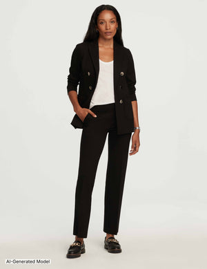 Anne Klein Plus Compression Faux Double Breasted Jacket