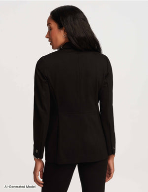 Anne Klein Plus Compression Faux Double Breasted Jacket