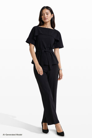 Anne Klein Pull On Wide Leg Crop Unlined Pant