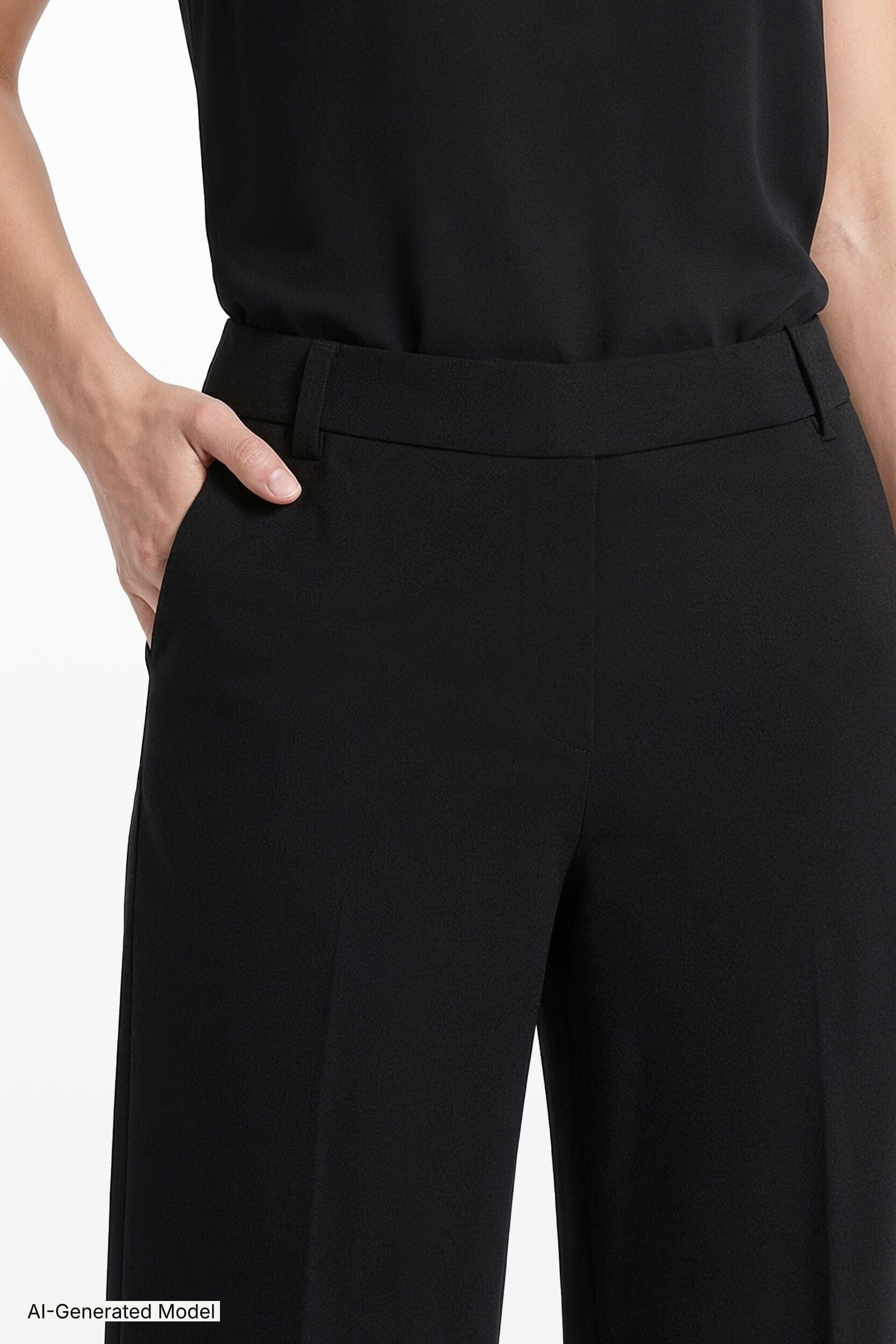 Anne Klein Pull On Wide Leg Crop Unlined Pant