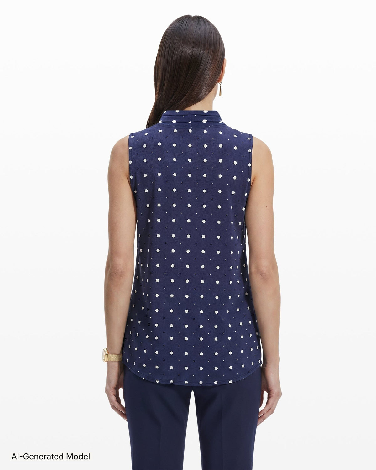 Anne Klein Printed Ity Triple Pleat Top