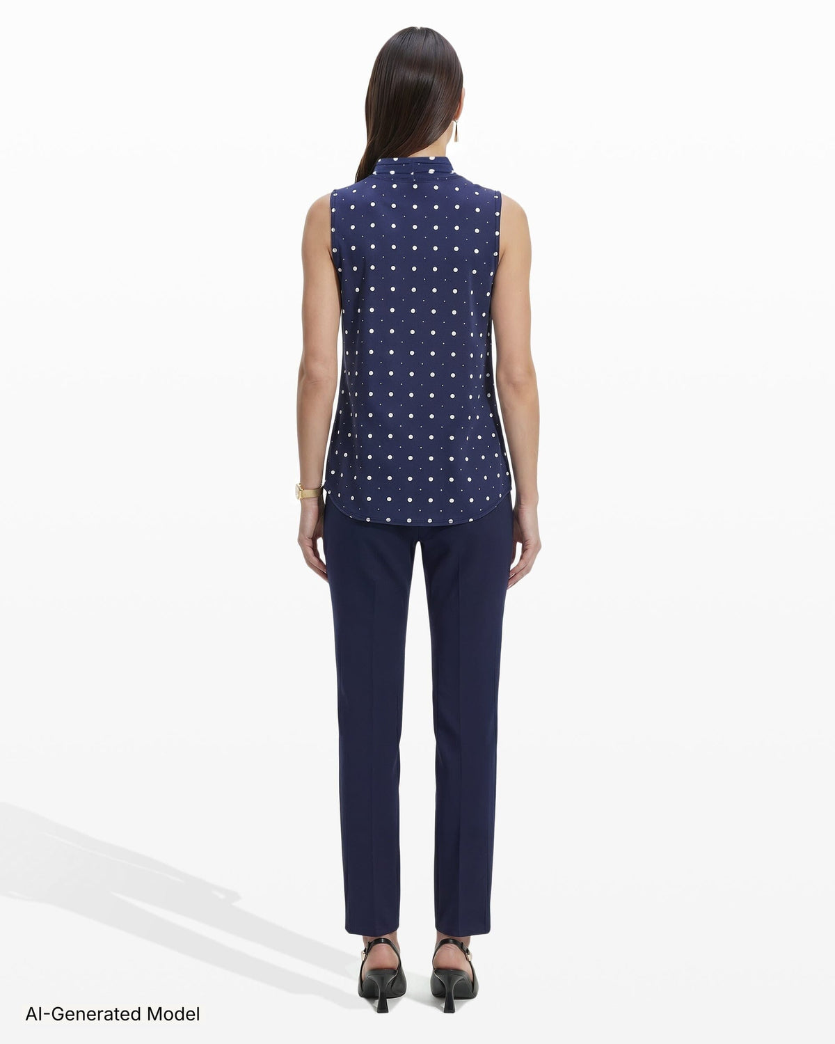 Anne Klein Printed Ity Triple Pleat Top
