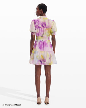 Anne Klein Puff Sleeve Short Shirt Dress