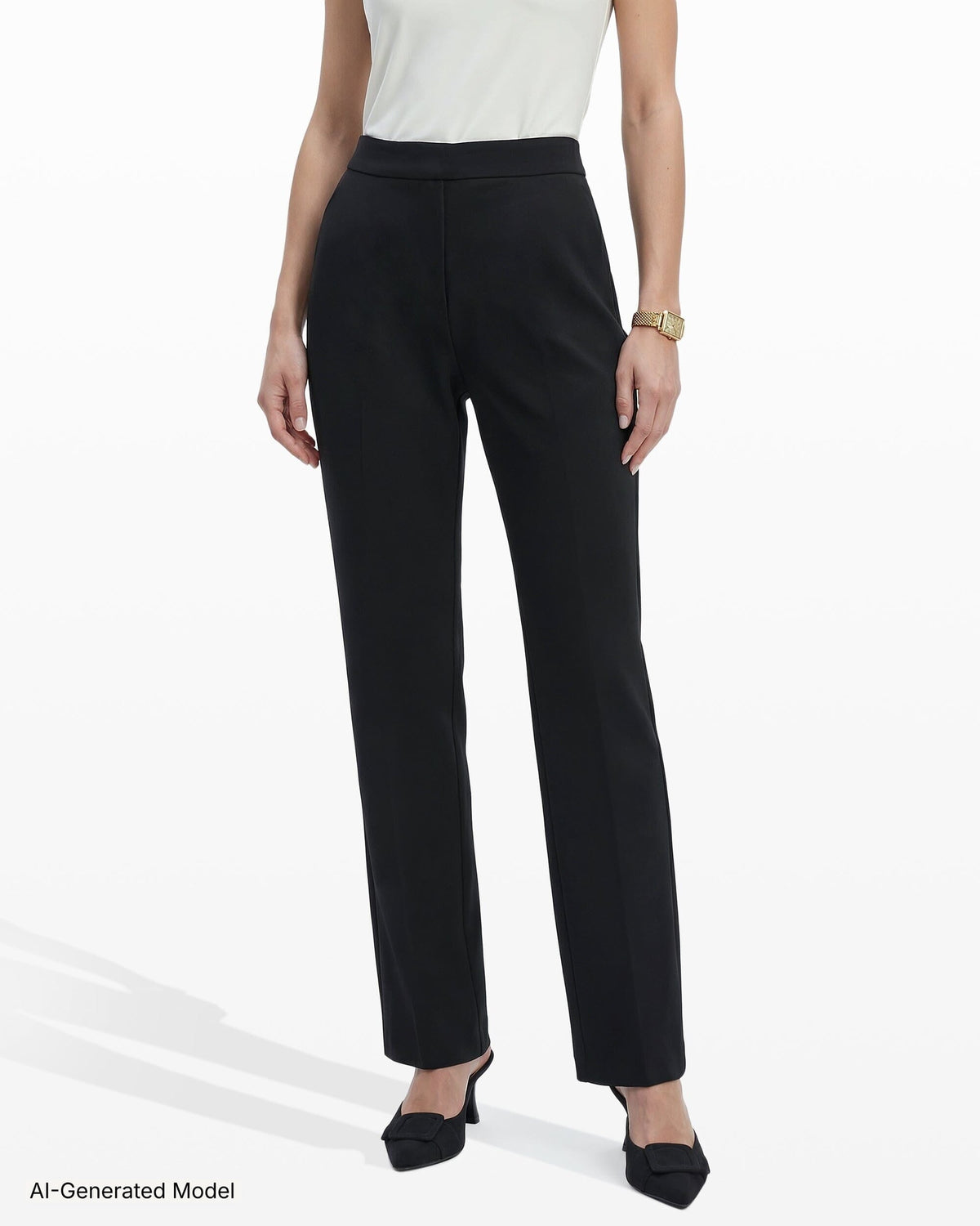 Anne Klein Pull On Slash Pocket Trouser