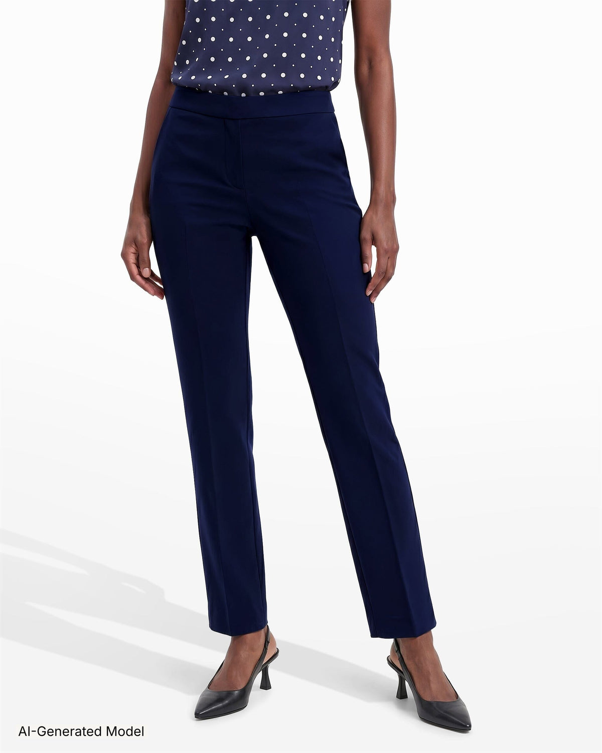 Anne Klein Pull On Slash Pocket Trouser