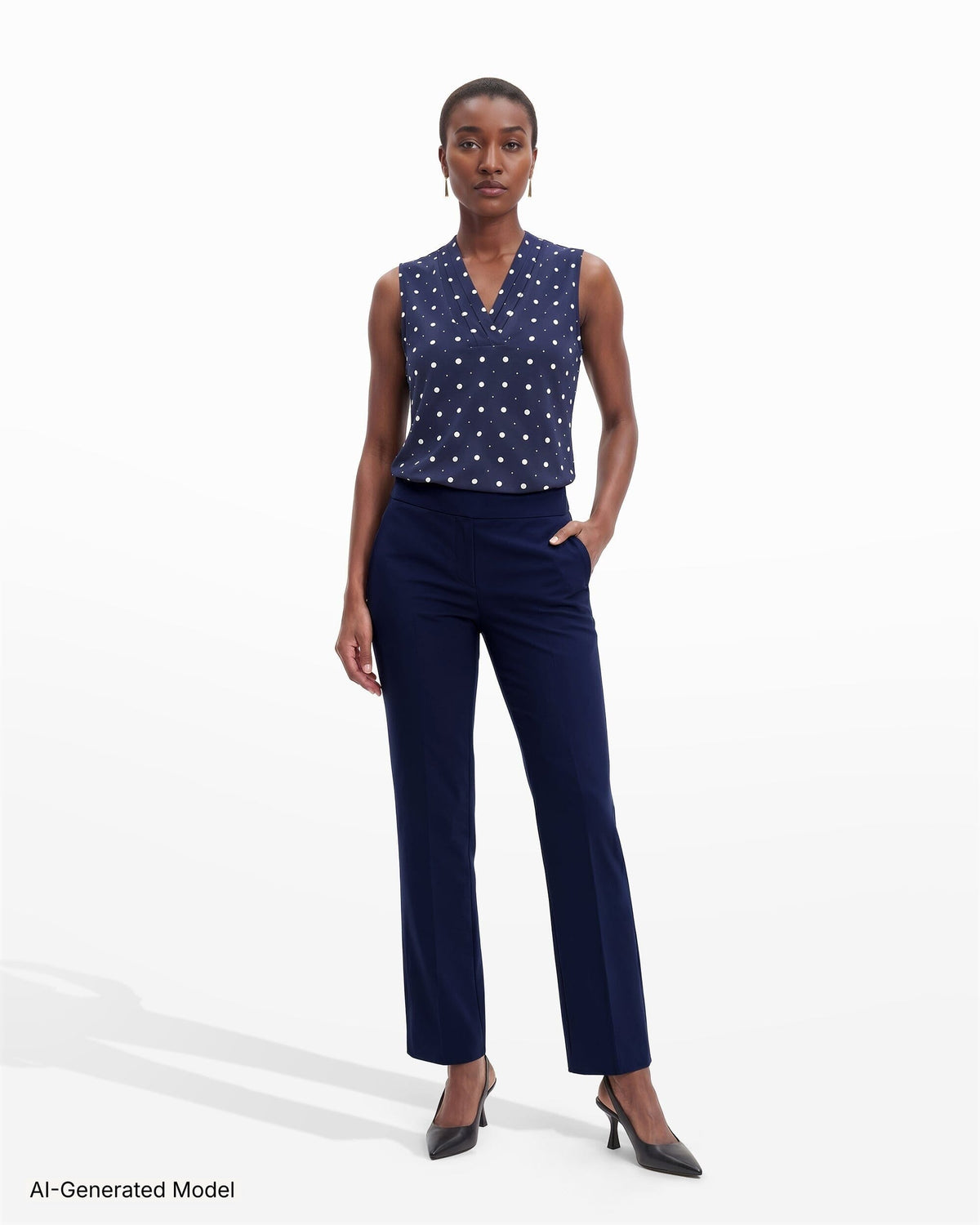 Anne Klein Pull On Slash Pocket Trouser