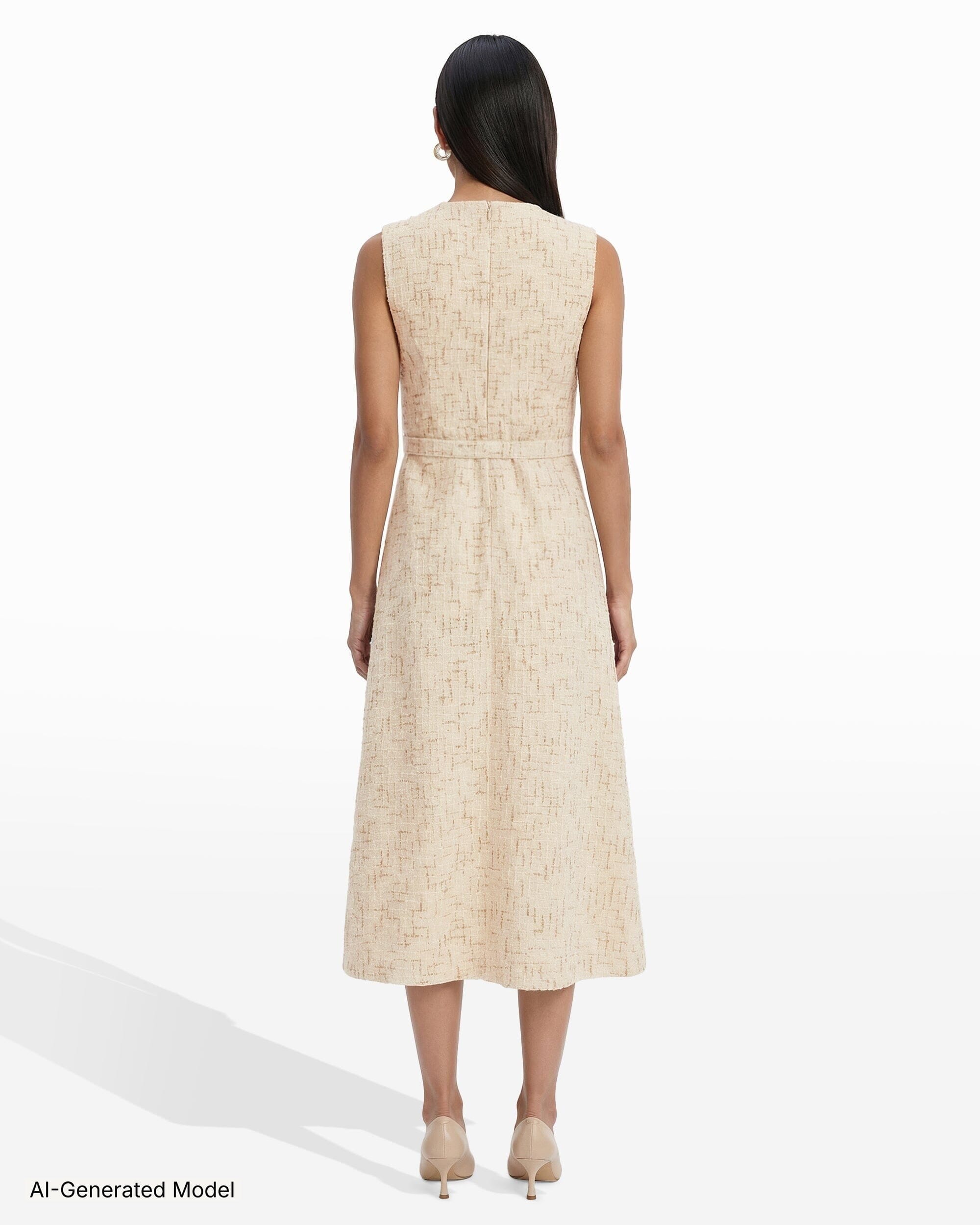 Anne Klein Rosette Detail A-Line Midi Dress