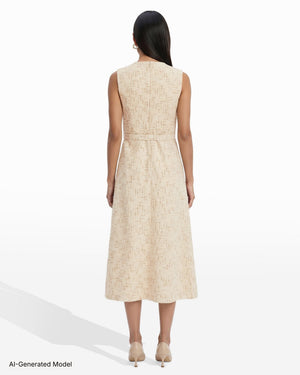 Anne Klein Rosette Detail A-Line Midi Dress
