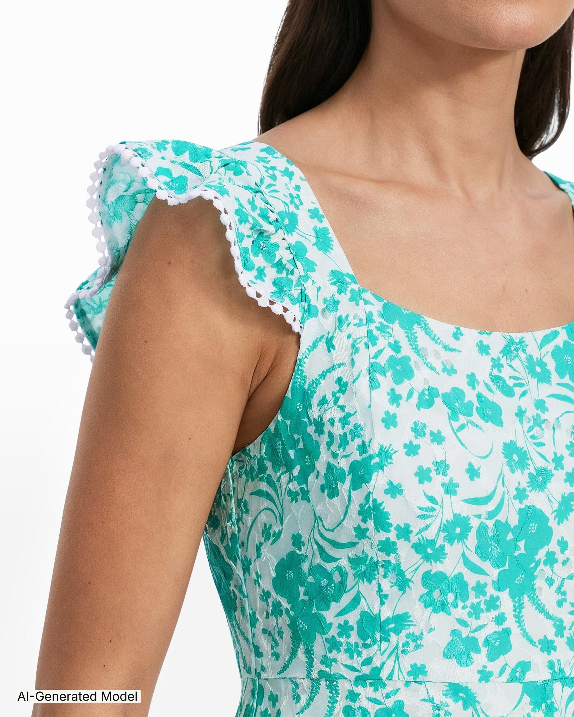 Anne Klein Ruffled Tiered Midi Dress in Floral Print