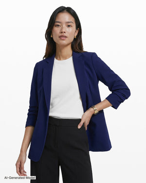 Anne Klein Open Front Scrunch Sleeve Blazer
