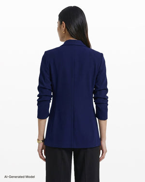 Anne Klein Open Front Scrunch Sleeve Blazer