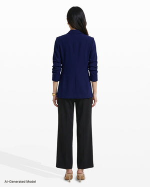 Anne Klein Open Front Scrunch Sleeve Blazer