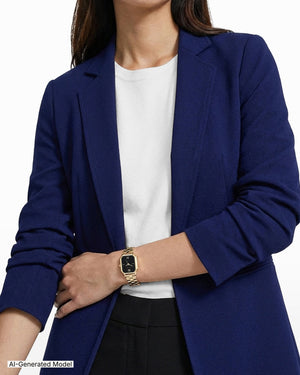 Anne Klein Open Front Scrunch Sleeve Blazer