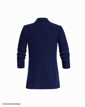 Anne Klein Open Front Scrunch Sleeve Blazer