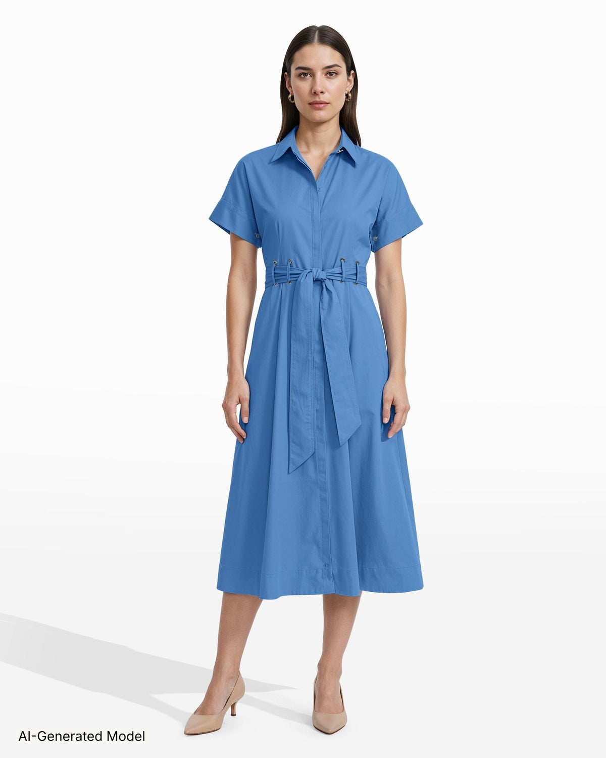 Anne Klein Shirt Dress with Belt and Loop Detail