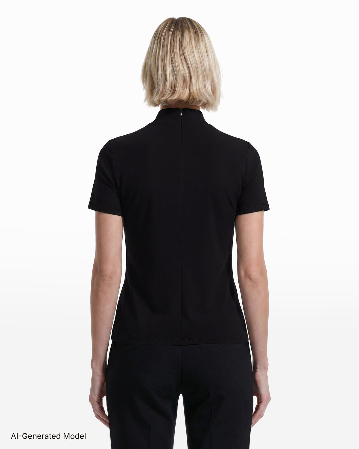 Anne Klein Short Sleeve Mock Neck Knit Top