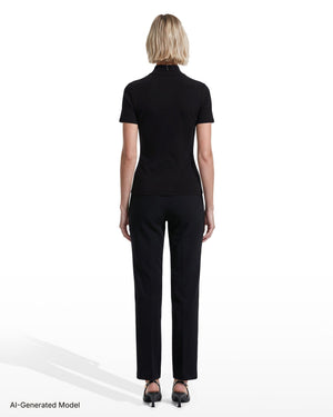 Anne Klein Short Sleeve Mock Neck Knit Top