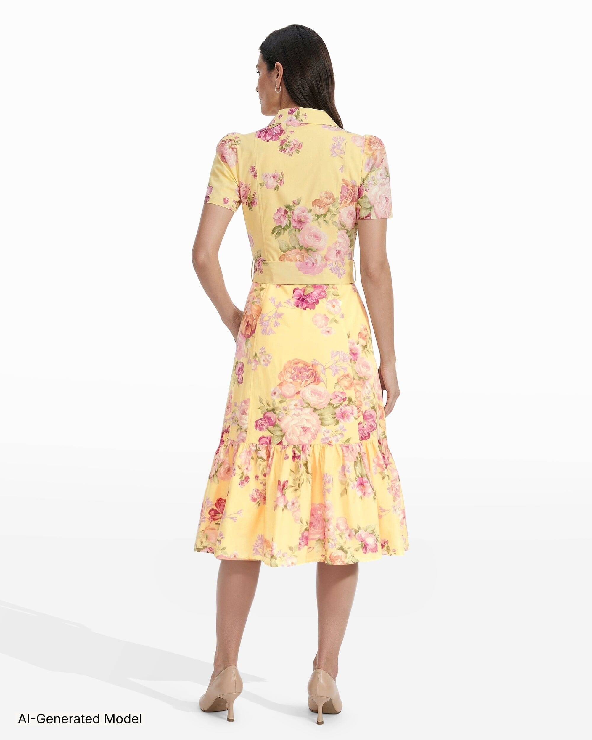 Anne Klein Short Sleeve Tiered Shirtdress