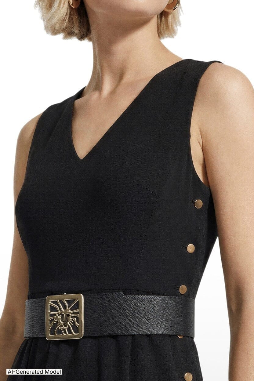 Anne Klein Side Button Down Midi Dress