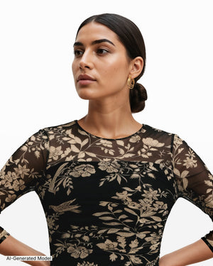 Anne Klein Side Ruched Midi Dress