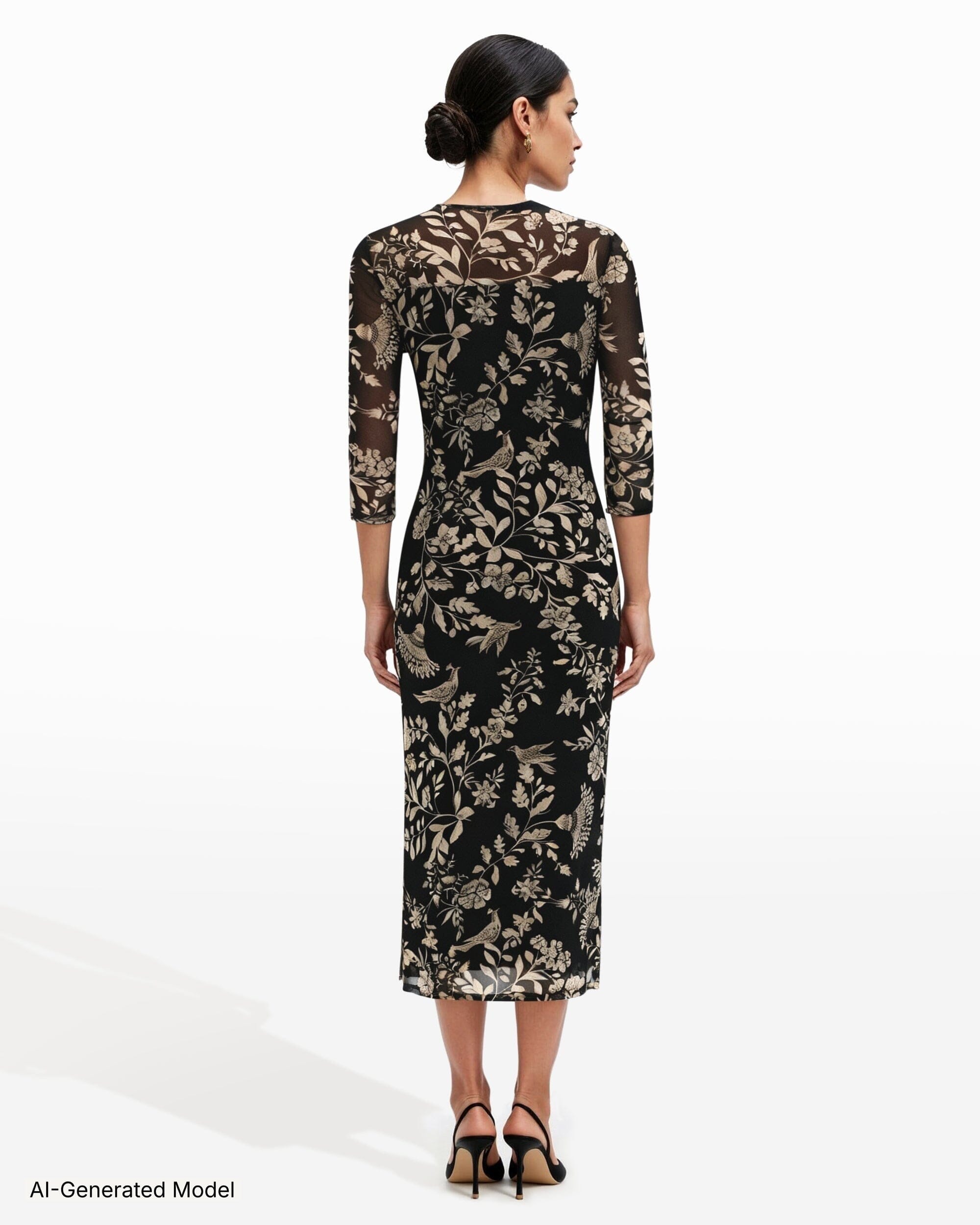 Anne Klein Side Ruched Midi Dress