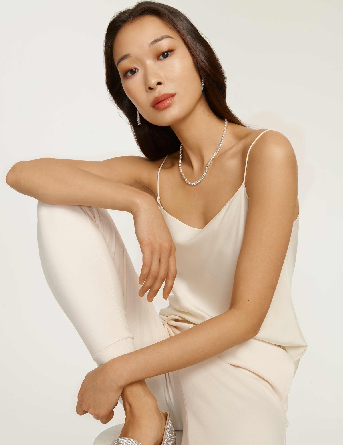Anne Klein Prong Round Stone Collar Necklace