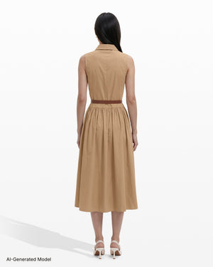 Anne Klein Sleeveless Collared Button-Front Shirt Dress