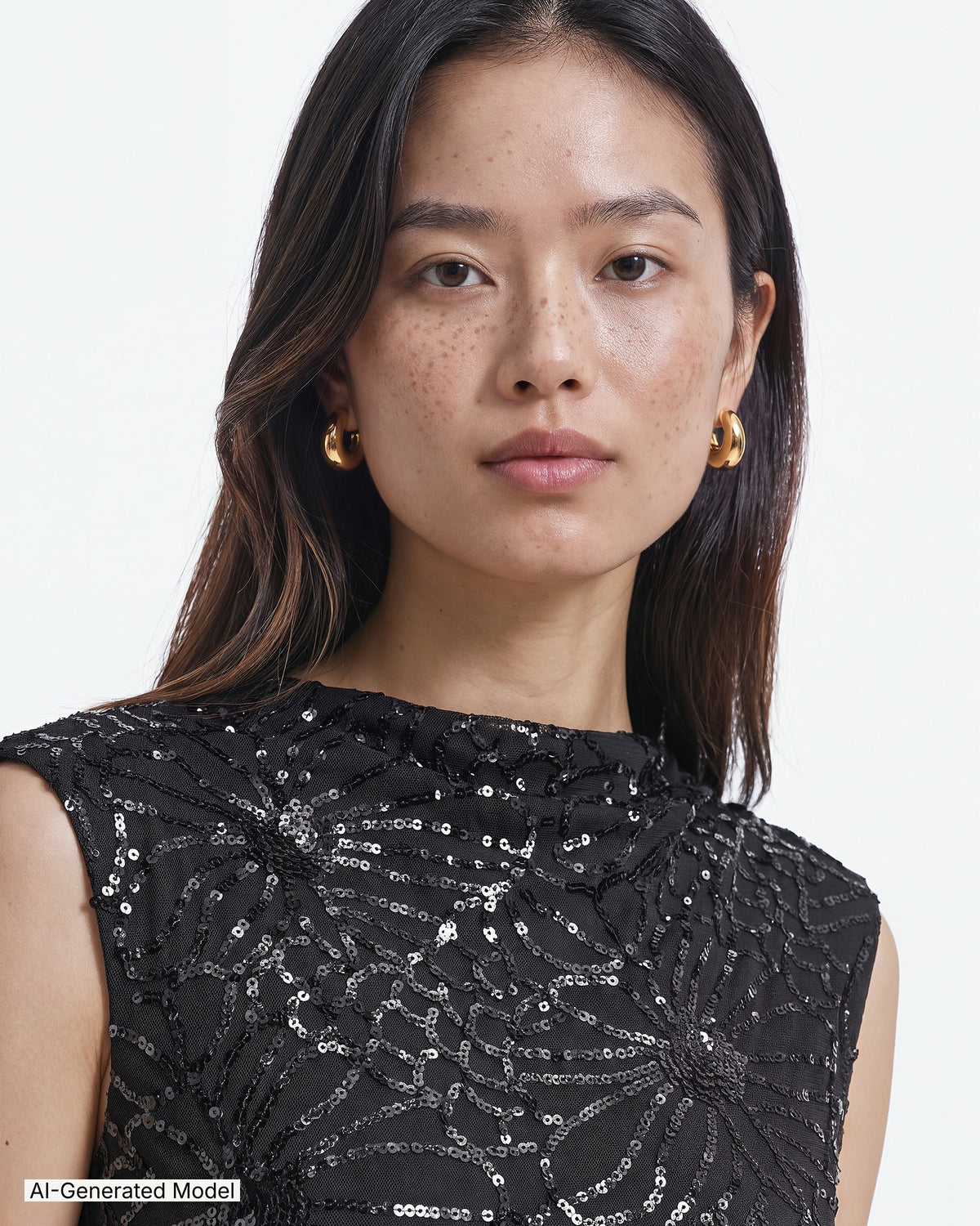 AI-generated model — Anne Klein