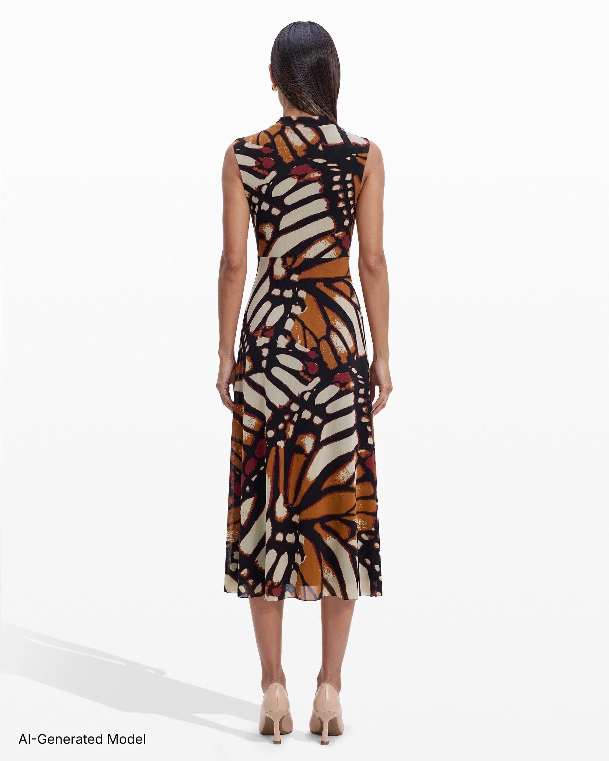 Sleeveless Twist-Detail V-Neck Midi Dress Dresses Kasper