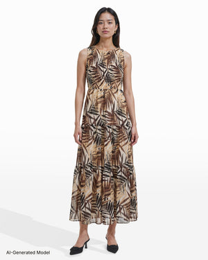 Smocked Bodice Tiered Maxi Dress Skirts Kasper