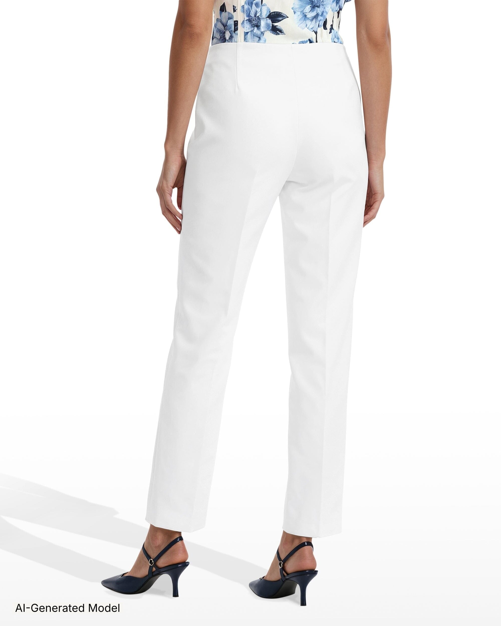Straight Ankle Pull-On Hollywood Waist Pant Trousers Kasper