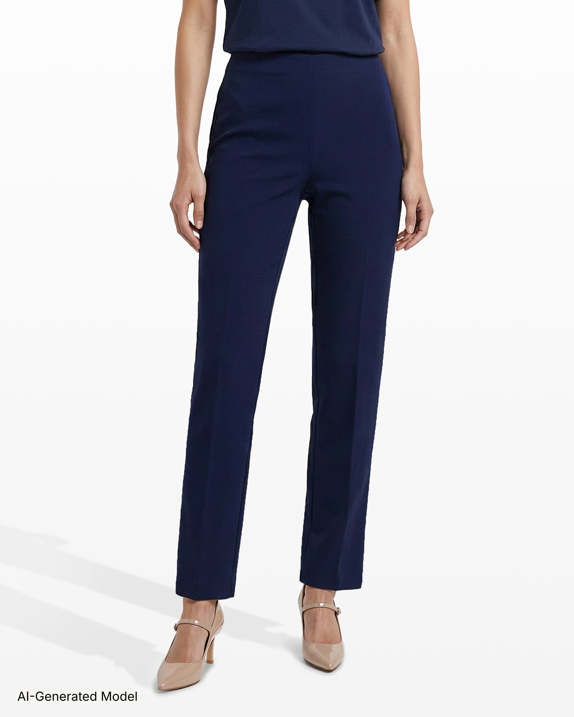 Straight Ankle Pull-On Hollywood Waist Pant Trousers Kasper