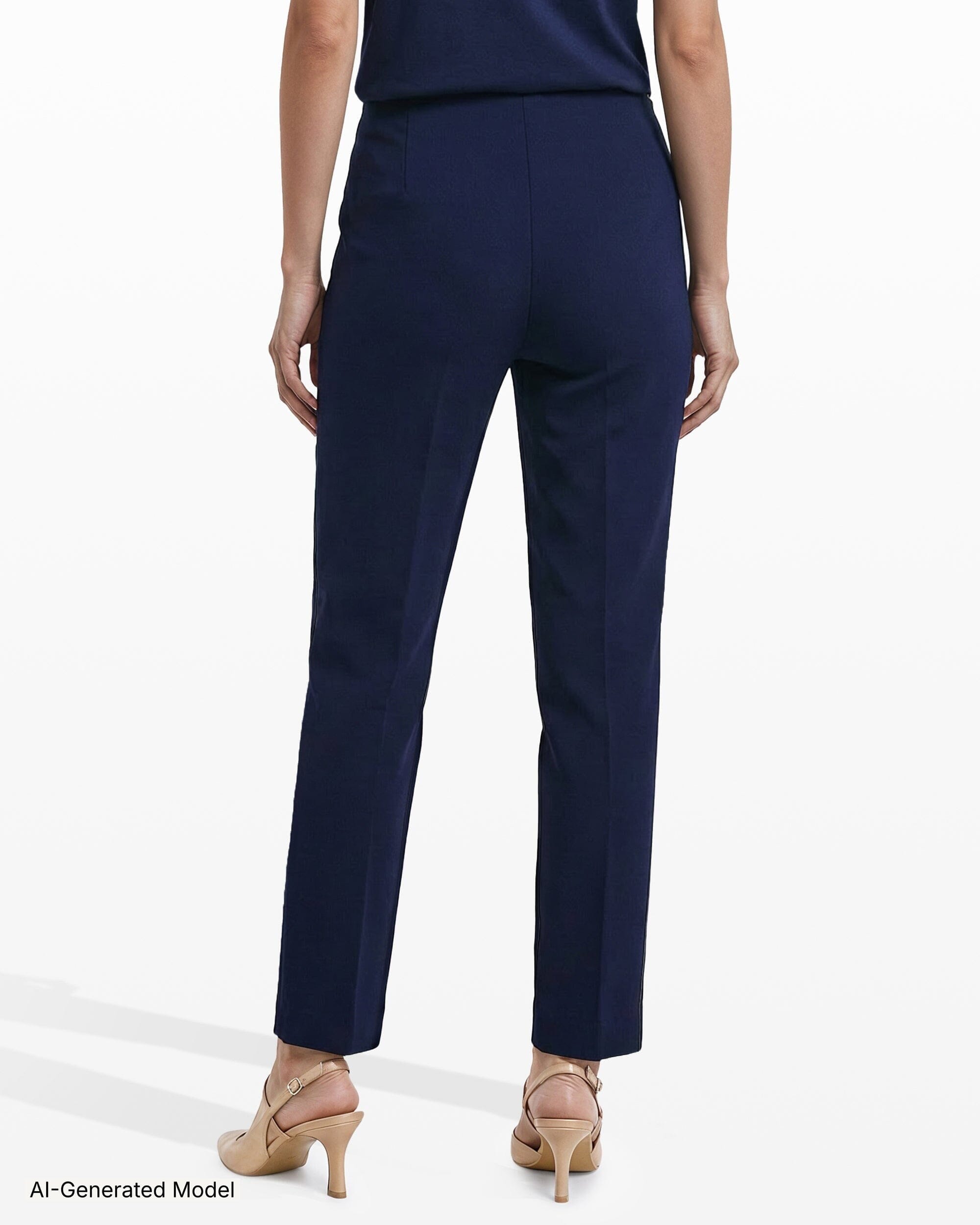Straight Ankle Pull-On Hollywood Waist Pant Trousers Kasper