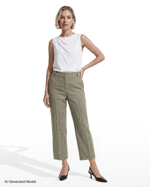 Anne Klein Straight Ankle Pant With Front Slash Pockets