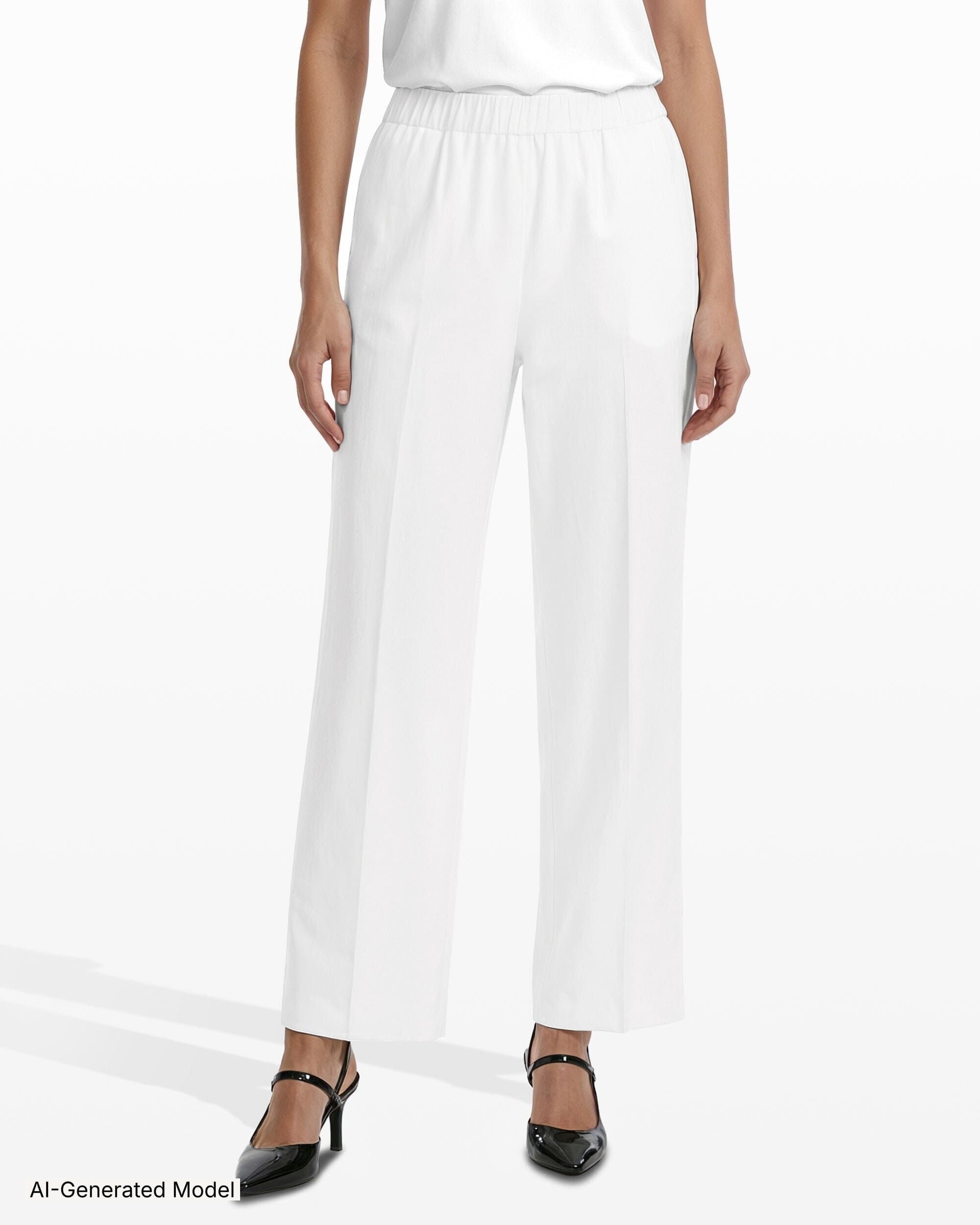 Anne Klein Straight Ankle Slash Pocket Lined Pull-On Pants