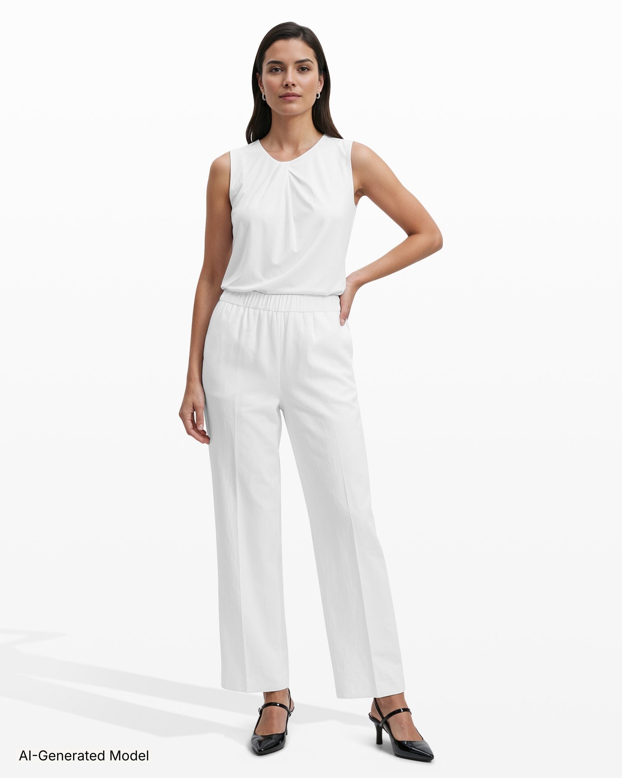 Anne Klein Straight Ankle Slash Pocket Lined Pull-On Pants