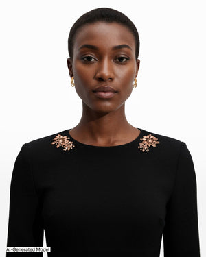 Anne Klein Strong Shoulder Midi Dress